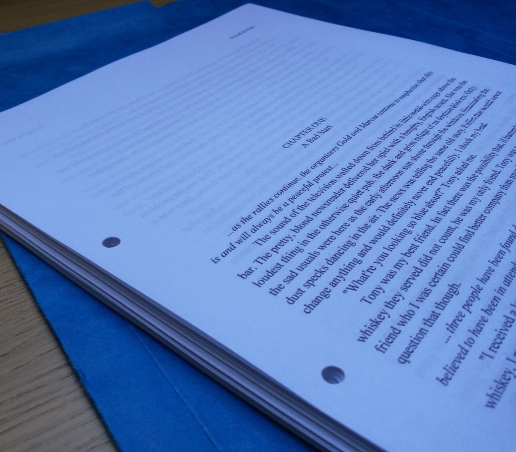 A photograph of a printed out manuscript.